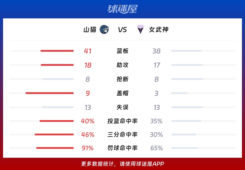 山猫vs女武神球队数据